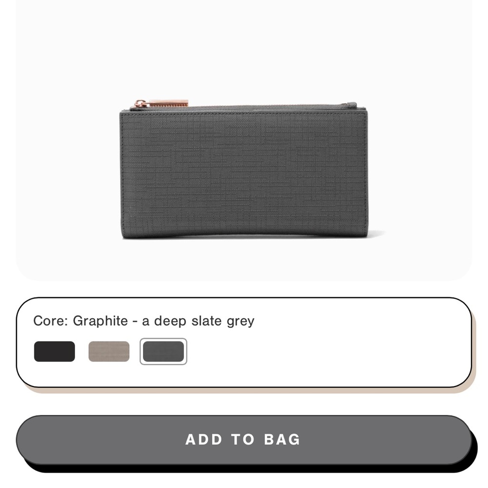 Dagne Dover Slate Gray Clutch with Rose Gold Zipper - Picture 5 of 5